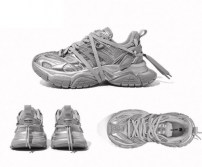 Оригинальные кроссовки Sk-Trip серебряные - грубые в ретро стиле фото