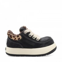 Ботинки Cat and Sofa UFO Black Leopard Print чёрные