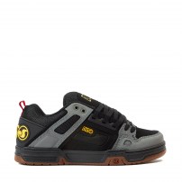 Кеды DVS Comanche Charcoal темно-серые с желтым лого красной петлей и gum-подошвой