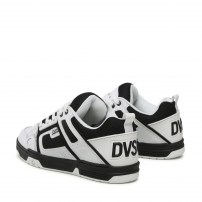 Кеды DVS Comanche White/Black белые с черными сетчатыми панелями и черной подошвой фото