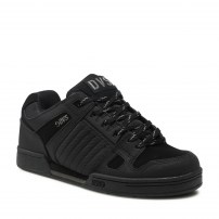 Кеды DVS Celsius Black черные нубук с диагональными рельефными панелями фото