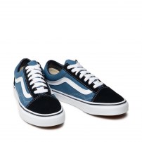 Кеды Vans Old Skool Navy/White темно-синие с черной замшей фото