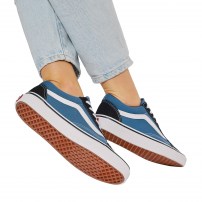 Кеды Vans Old Skool Navy/White темно-синие с черной замшей фото