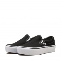 Слипоны Vans Classic Slip-On Platform Black на высокой подошве фото