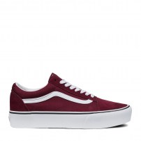 Кеды Vans Old Skool Platform Port Royale бордовые на платформе