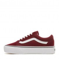 Кеды Vans Old Skool Platform Port Royale бордовые на платформе фото