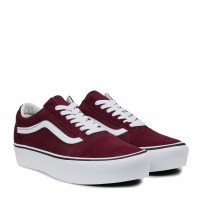 Кеды Vans Old Skool Platform Port Royale бордовые на платформе фото