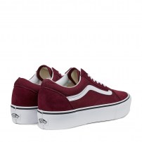Кеды Vans Old Skool Platform Port Royale бордовые на платформе фото
