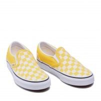 Слипоны Vans Slip-On Checkerboard жёлто-белая клетка фото