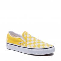 Слипоны Vans Slip-On Checkerboard жёлто-белая клетка фото
