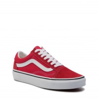 Кеды Vans Old Skool Red красные с белой полосой фото