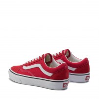 Кеды Vans Old Skool Red красные с белой полосой фото