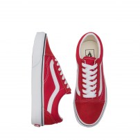 Кеды Vans Old Skool Red красные с белой полосой фото