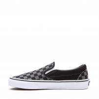 Слипоны Vans Slip-On Classic Checkerboard черные с серой клеткой фото