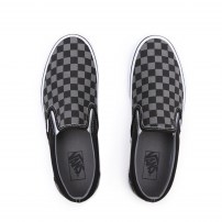 Слипоны Vans Slip-On Classic Checkerboard черные с серой клеткой фото