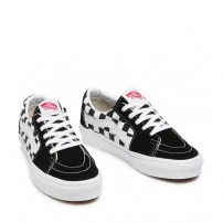 Кеды Vans Sk8-OX черные с шахматной клеткой на боковой вставке фото