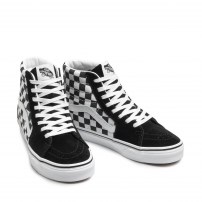 Высокие кеды Vans Sk8-HI Checkerboard черно-белые классические фото
