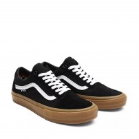 Кеды Vans Old Skool Skate черные с карамельной gum-подошвой фото