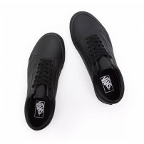Кеды Vans Old Skool Classic Tumble черные кожаные mono фото