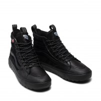Высокие кеды Vans Sk8-HI MTE черные кожаные с рифленой подошвой фото