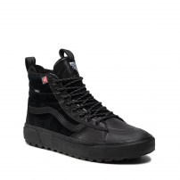 Высокие кеды Vans Sk8-HI MTE черные кожаные с рифленой подошвой фото