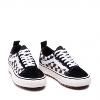 Кеды Vans Old Skool MTE черные с шахматной вставкой и gum-подошвой фото