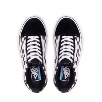 Кеды Vans Old Skool MTE черные с шахматной вставкой и gum-подошвой фото