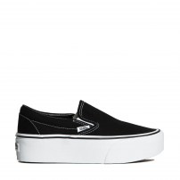 Слипоны Vans Slip-On Max Stackform черные на высокой белой платформе