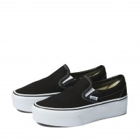 Слипоны Vans Slip-On Max Stackform черные на высокой белой платформе фото