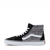 Высокие кеды Vans Sk8-HI серые с принтом пейсли фото