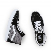 Высокие кеды Vans Sk8-HI серые с принтом пейсли фото