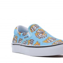 Слипоны Vans Slip-On Skate голубые с принтом горящих кубиков фото