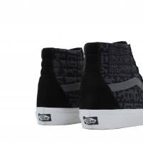 Высокие кеды Vans Sk8-HI черные с пиксельным принтом и серой полоской фото