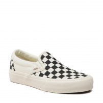 Слипоны Vans Classic черно-белые шахматные с молочной подошвой фото