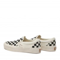 Слипоны Vans Classic черно-белые шахматные с молочной подошвой фото