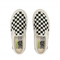 Слипоны Vans Classic черно-белые шахматные с молочной подошвой фото