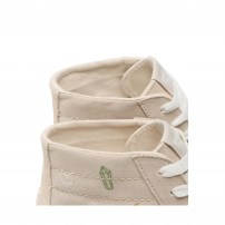 Высокие кеды Vans Classic бежевые с цветной вышивкой растений фото