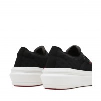 Кеды Vans Authentic Overt CC черные на белой платформе с красным основанием фото