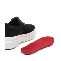Кеды Vans Authentic Overt CC черные на белой платформе с красным основанием фото