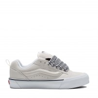 Кеды Vans Knu Skool кремовые с шахматными шнурками