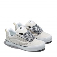 Кеды Vans Knu Skool кремовые с шахматными шнурками фото