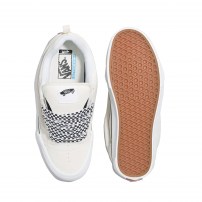 Кеды Vans Knu Skool кремовые с шахматными шнурками фото