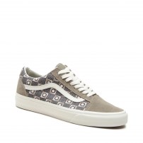 Кеды Vans Old Skool Patchwork серые с геометрическим восточным орнаментом фото