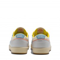 Кроссовки Vans Lowland CC белые с голубой полоской и цветными акцентами фото