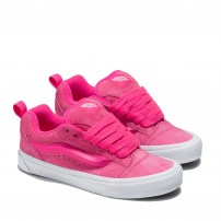 Кеды Vans Knu Skool ярко-розовые объемные с широкими шнурками фото