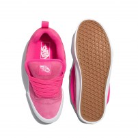 Кеды Vans Knu Skool ярко-розовые объемные с широкими шнурками фото