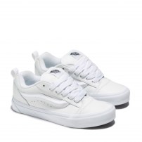 Кеды Vans Knu Skool белые кожаные с объемным силуэтом фото