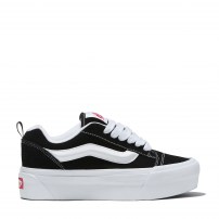 Кеды Vans Knu Skool Max Stackform черные на высокой белой платформе