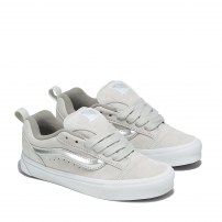Кеды Vans Knu Skool Metallic серебристо-серые с металлической полоской фото