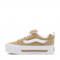 Кеды Vans Knu Skool Max Stackform бежевые с горчичной полоской на платформе фото